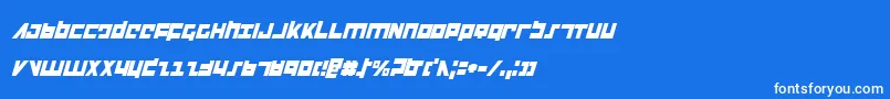 FlightCorpsCondensedItalic Font – White Fonts on Blue Background