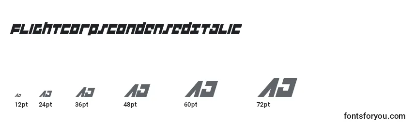 FlightCorpsCondensedItalic Font Sizes