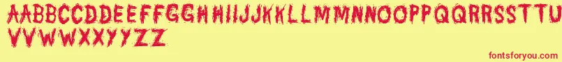 DannyVarefella Font – Red Fonts on Yellow Background