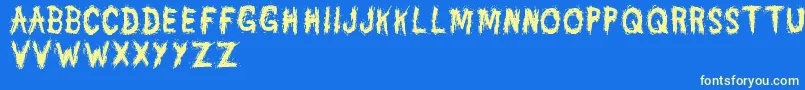 DannyVarefella Font – Yellow Fonts on Blue Background
