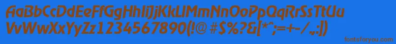 OnstageserialBolditalic Font – Brown Fonts on Blue Background