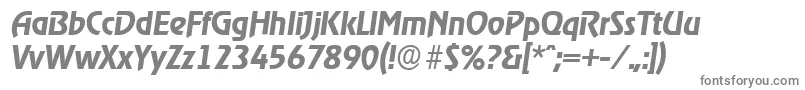 OnstageserialBolditalic-fontti – harmaat kirjasimet valkoisella taustalla