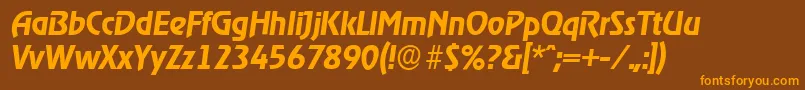 OnstageserialBolditalic Font – Orange Fonts on Brown Background