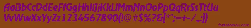 OnstageserialBolditalic Font – Purple Fonts on Brown Background
