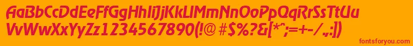 OnstageserialBolditalic Font – Red Fonts on Orange Background