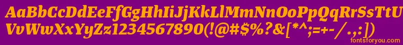 TangerserifmediumExtrabolditalic Font – Orange Fonts on Purple Background