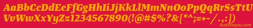TangerserifmediumExtrabolditalic Font – Orange Fonts on Red Background