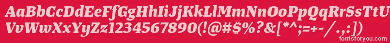 TangerserifmediumExtrabolditalic Font – Pink Fonts on Red Background