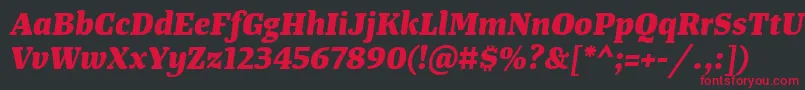 TangerserifmediumExtrabolditalic Font – Red Fonts on Black Background