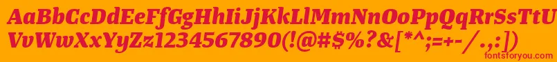 TangerserifmediumExtrabolditalic Font – Red Fonts on Orange Background