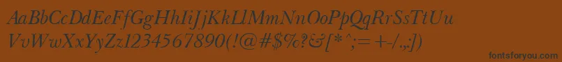 BaskervilleLightItalic Font – Black Fonts on Brown Background