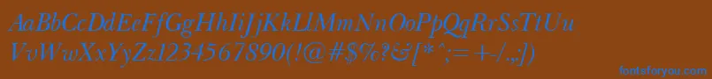 En savoir plus sur la police BaskervilleLightItalic Police BaskervilleLightItalic – polices bleues sur fond brun