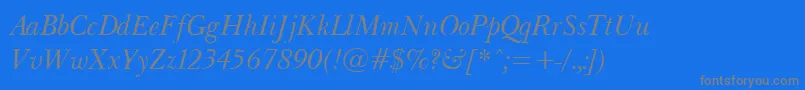 BaskervilleLightItalic Font – Gray Fonts on Blue Background