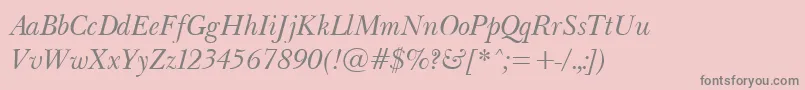 BaskervilleLightItalic Font – Gray Fonts on Pink Background