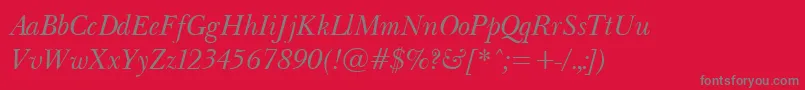 BaskervilleLightItalic Font – Gray Fonts on Red Background