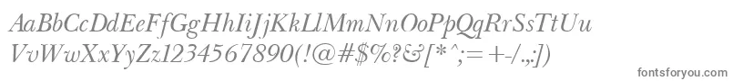 BaskervilleLightItalic Font – Gray Fonts on White Background