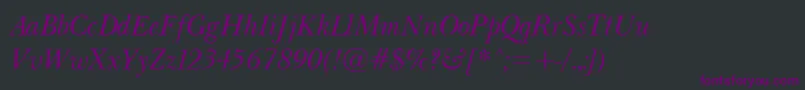 BaskervilleLightItalic Font – Purple Fonts on Black Background