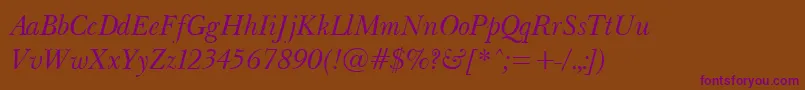 Шрифт BaskervilleLightItalic – фиолетовые шрифты на коричневом фоне