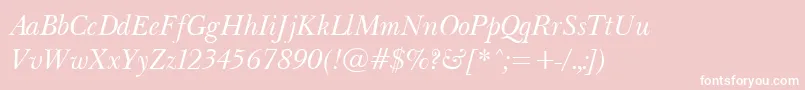 BaskervilleLightItalic Font – White Fonts on Pink Background