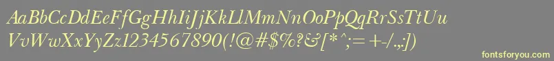 Шрифт BaskervilleLightItalic – жёлтые шрифты на сером фоне
