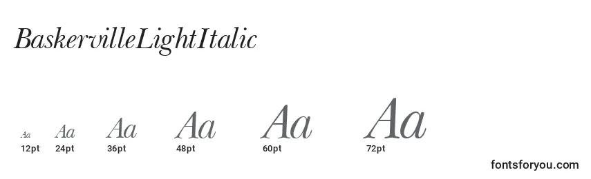 BaskervilleLightItalic Font Sizes