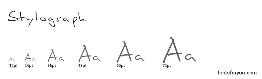 Размеры шрифта Stylograph