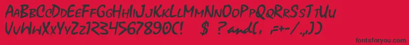 Xoxoxa Font – Black Fonts on Red Background