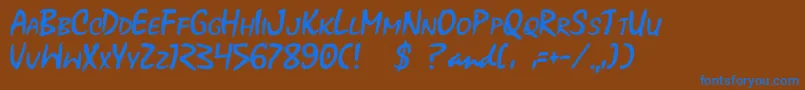Xoxoxa Font – Blue Fonts on Brown Background