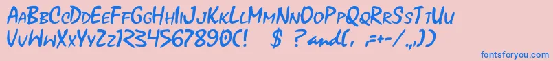 Xoxoxa Font – Blue Fonts on Pink Background