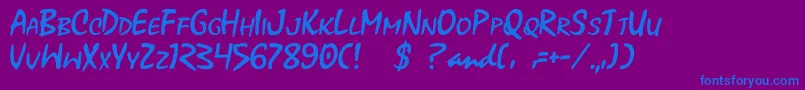 Xoxoxa Font – Blue Fonts on Purple Background