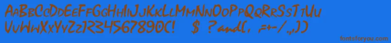 Xoxoxa Font – Brown Fonts on Blue Background