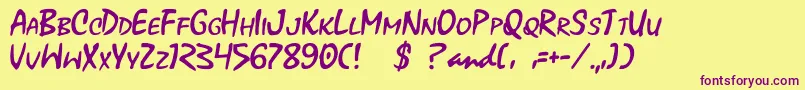 Xoxoxa Font – Purple Fonts on Yellow Background