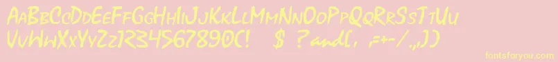 Xoxoxa Font – Yellow Fonts on Pink Background