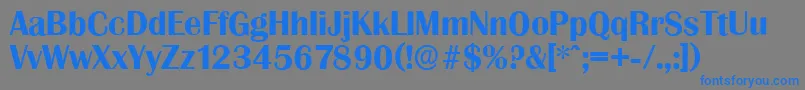 フォントGrenobleserialBold – 灰色の背景に青い文字