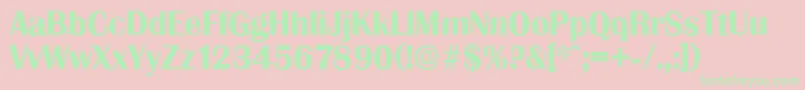 GrenobleserialBold Font – Green Fonts on Pink Background