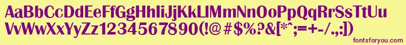 GrenobleserialBold Font – Purple Fonts on Yellow Background