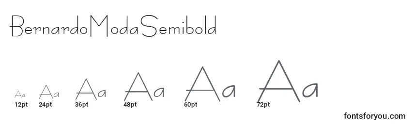Размеры шрифта BernardoModaSemibold