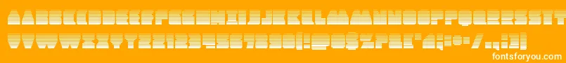 Contourofdutygrad-Schriftart – Weiße Schriften auf orangefarbenem Hintergrund