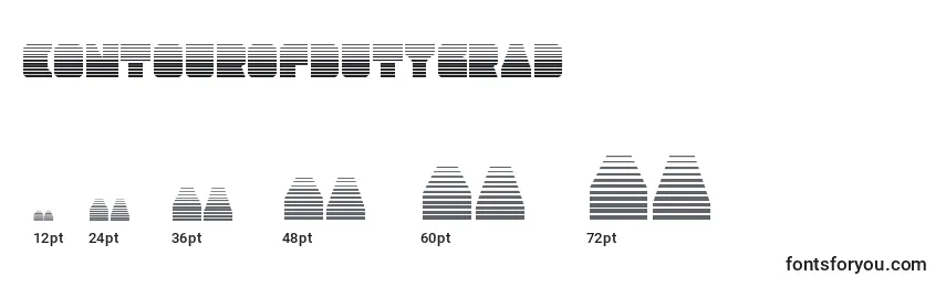 Contourofdutygrad Font Sizes