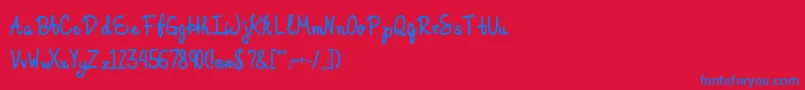 ElegantInk Font – Blue Fonts on Red Background