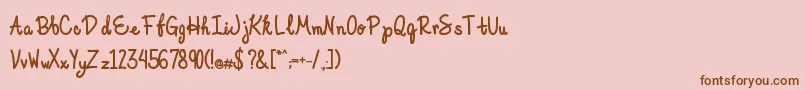 ElegantInk-Schriftart – Braune Schriften auf rosa Hintergrund
