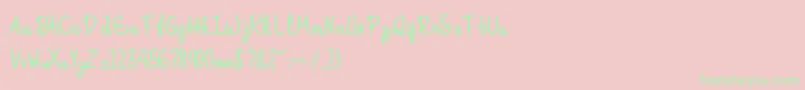 Шрифт ElegantInk – зелёные шрифты на розовом фоне