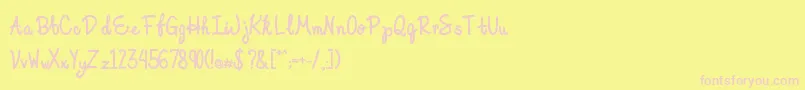 ElegantInk Font – Pink Fonts on Yellow Background