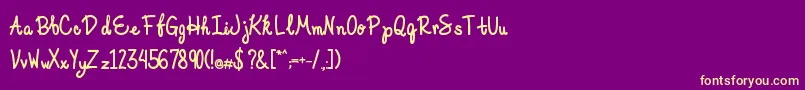 ElegantInk Font – Yellow Fonts on Purple Background