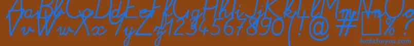Alamain Font – Blue Fonts on Brown Background