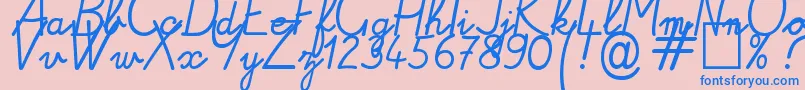Alamain Font – Blue Fonts on Pink Background