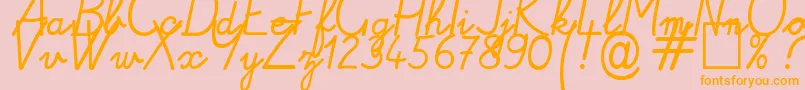 Alamain Font – Orange Fonts on Pink Background