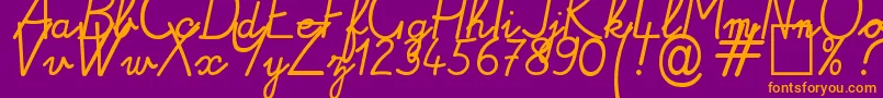 Alamain Font – Orange Fonts on Purple Background