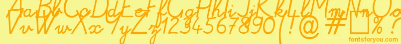 Alamain Font – Orange Fonts on Yellow Background