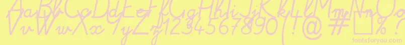 Alamain Font – Pink Fonts on Yellow Background